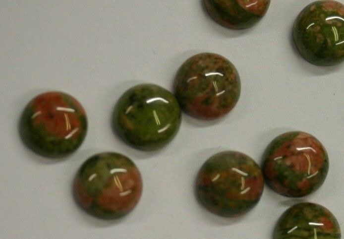 6pcs Unakite Round Calibrated Cabochon Gemstones High quality Hard to Find 8mm