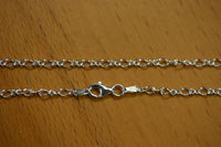 2.9mm Solid 925 Sterling Silver Figure 8 Chains Necklace Made in Italy18" 20"