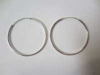 30mm x 1.2mm Solid .925 Sterling Silver Endless Hoop Earrings Thin Round