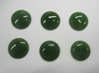 6pcs 7mm Round Natural British Columbia BC Nephrite Jade Cabochon Gemstones Cab