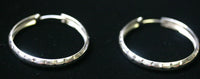 40mm x 5mm .925 Sterling Silver Handmade Diamond Cut Hoop Earrings