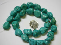 72.9g Blue Green Natural Spiderweb Turquoise Nuggets Bead Stones Gemstones 16"