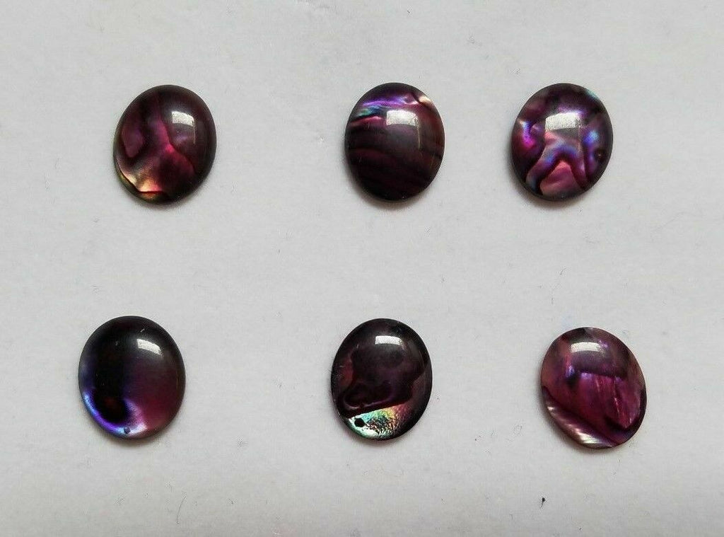 6pcs 13x18mm Natural Paua Shell Purple Calibrated Oval Cabochon Gems Jewelry