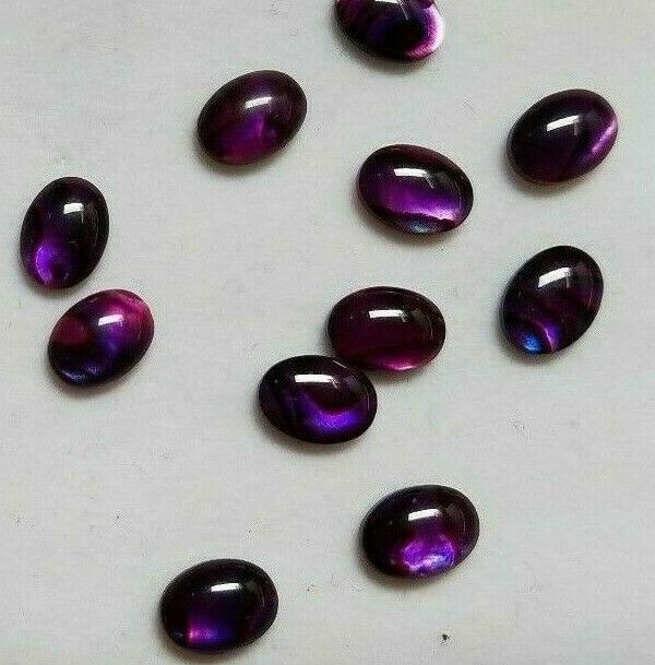 10pcs 4x6mm Natural Paua Shell Purple Calibrated Oval Cabochon Gemstones Jewelry
