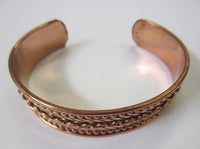 17mm Copper Non Magnetic Bangle Cuff Bracelet Men Women Jewelry