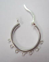 20mm 925 Sterling Silver 7 Ring Hinged Hoop Earrings Findings Multi Strand