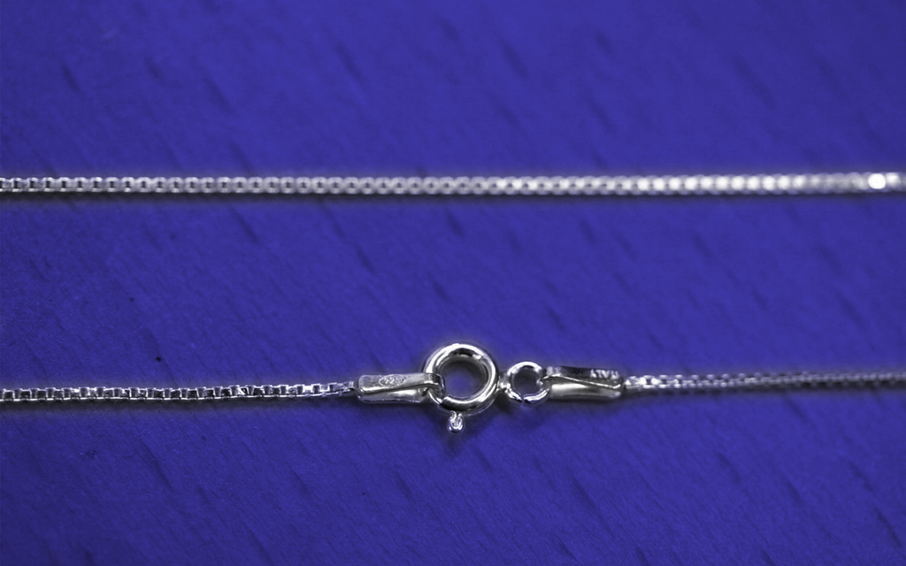 Solid Sterling Silver Italian Made .9mm Box Chain Made in Italy 24" Stamped 925