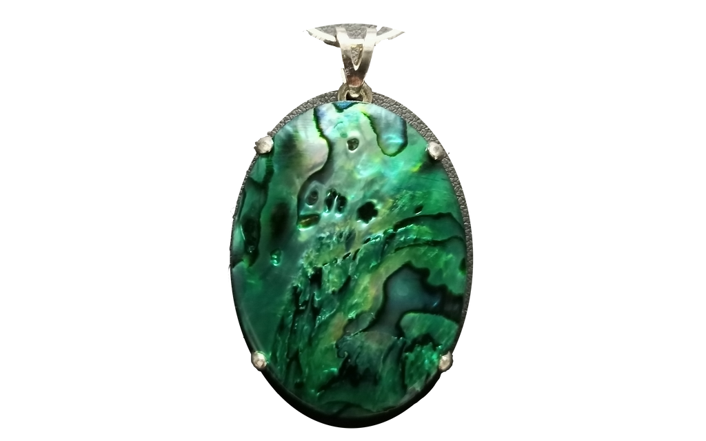 Paua Shell Abalone Mother of Pearl Sterling Silver Pendant 18x25mm 22x30mm 30x40mm US SELLER