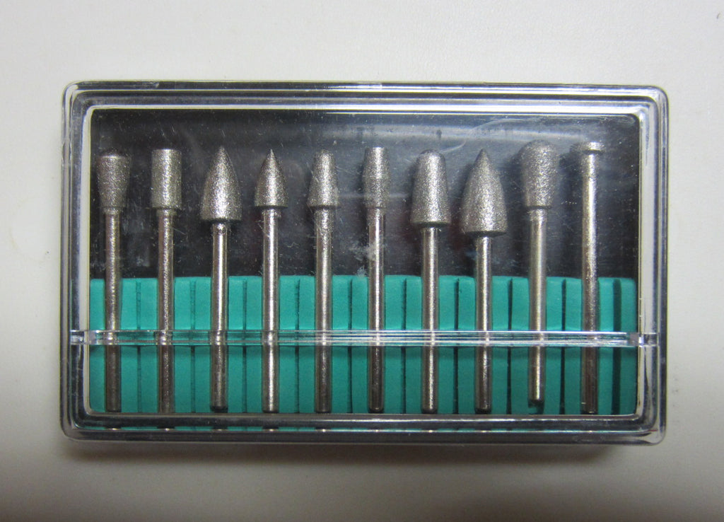 High Quality 10Pc 150 Grit Assorted Diamond Burr Set Jewelry Tool