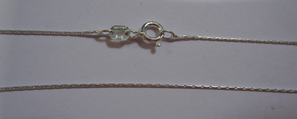 18" 0.6mm Solid .925 Sterling Silver Cardano Light Pendant Chain Necklace Made in Italy 81706
