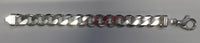 8" 14.5mm Extra Large Solid .925 Sterling Silver 6 Sided Curb Chain Bracelet Jewelry Made in Italy 83315