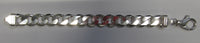 10" 14.5mm Extra Large Solid .925 Sterling Silver 6 Sided Curb Chain Bracelet Jewelry Made in Italy 83315