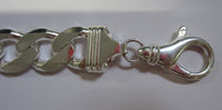 8" 14.5mm Extra Large Solid .925 Sterling Silver 6 Sided Curb Chain Bracelet Jewelry Made in Italy 83315