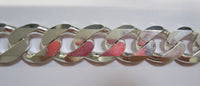 8" 14.5mm Extra Large Solid .925 Sterling Silver 6 Sided Curb Chain Bracelet Jewelry Made in Italy 83315
