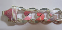 8" 14.5mm Extra Large Solid .925 Sterling Silver 6 Sided Curb Chain Bracelet Jewelry Made in Italy 83315