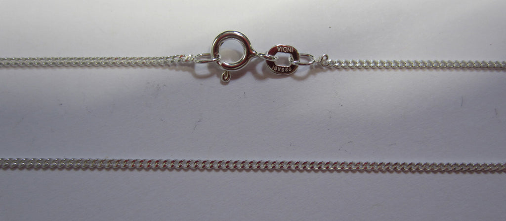 16" 1.2mm Solid .925 Sterling Silver Gourmette Tiny Curb Light Pendant Chain Necklace 81712