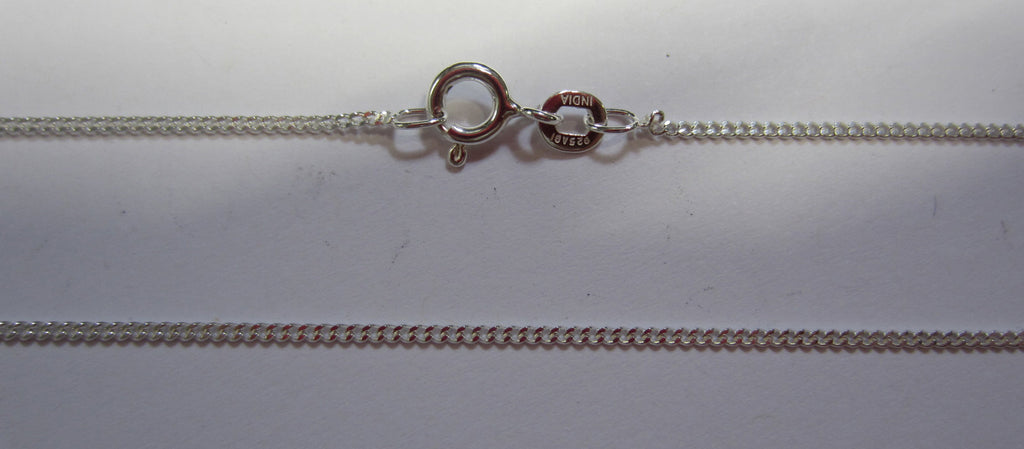 24" 1.2mm Solid .925 Sterling Silver Gourmette Tiny Curb Light Pendant Chain Necklace 81712