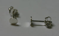 10 Sterling Silver Solid 925 Flat Pad Post Stud Earrings with Friction nuts choice of 4mm 6mm 8mm 10mm