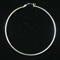 60mm 2mm Thickness Large Size Hoop Earrings Solid 925 Sterling Silver Hinged Hoop Earrings