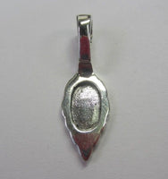 8.2mm x 25.3mm Solid 925 Sterling Silver Glue on Bail Leaf Pendant bail Medium Large