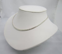 Solid 925 Sterling Silver Choker Collar Wire Necklace 3mm Diamond Dots Style