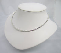 Solid 925 Sterling Silver Round Shape Twisted Rope Style Choker Collar Wire Necklace Heavy
