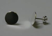 1 pair 8mm Sterling Silver Solid 925 Flat Pad Post Stud Earrings with Ear nuts --US SELLER--