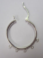 25mm 5 Rings Hoop Earrings Solid 925 Sterling Silver Hinged Chandelier Hoop Earrings Findings