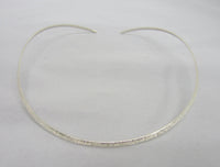 Solid 925 Sterling Silver Choker Collar Wire Necklace 3mm Diamond Dots Style