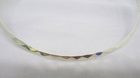 3mm Oval Shape Hammered Style Solid 925 Sterling Silver Choker Collar Wire Necklace