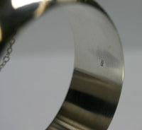 25mm Sterling Silver Handmade Diamond Cut Bangle Bracelet 8"
