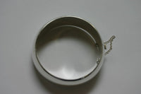 25mm Sterling Silver Handmade High Polished Bangle Bracelet 8"