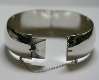 25mm Sterling Silver Handmade High Polished Bangle Bracelet 8"