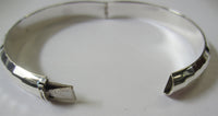 9mm Solid Sterling Silver Handmade Hammered Style Bangle Bracelet