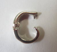 2pcs 6.5mm x 7.5mm Solid .925 Sterling Silver Enhancer Charm Hinged Lock