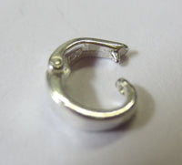 2pcs 6.5mm x 7.5mm Solid .925 Sterling Silver Enhancer Charm Hinged Lock