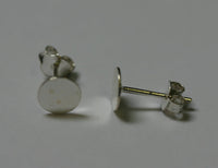 1 pair 6mm Sterling Silver Solid 925 Flat Pad Post Stud Earrings with Ear nuts --US SELLER--