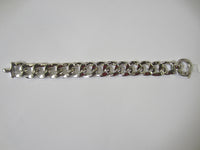 Large 23mm Sterling Silver Electroformed Diamond Cut Curb Bracelet 8" Long