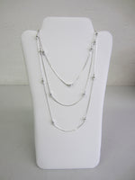 60" Solid 925 Sterling Silver wire looped Bead Chain Necklace Stamped 925.  Can be Multi-Strand Necklace
