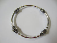 Round Non-Lock Solid Sterling Silver Handmade Bangle Bracelet