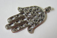 43mm Solid Sterling Silver Handmade Hand of God Hamsa Pendant US SELLER