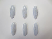 2pcs 8x22mm Natural Blue Lace Agate Long Oval Cabochon High Quality Gemstones