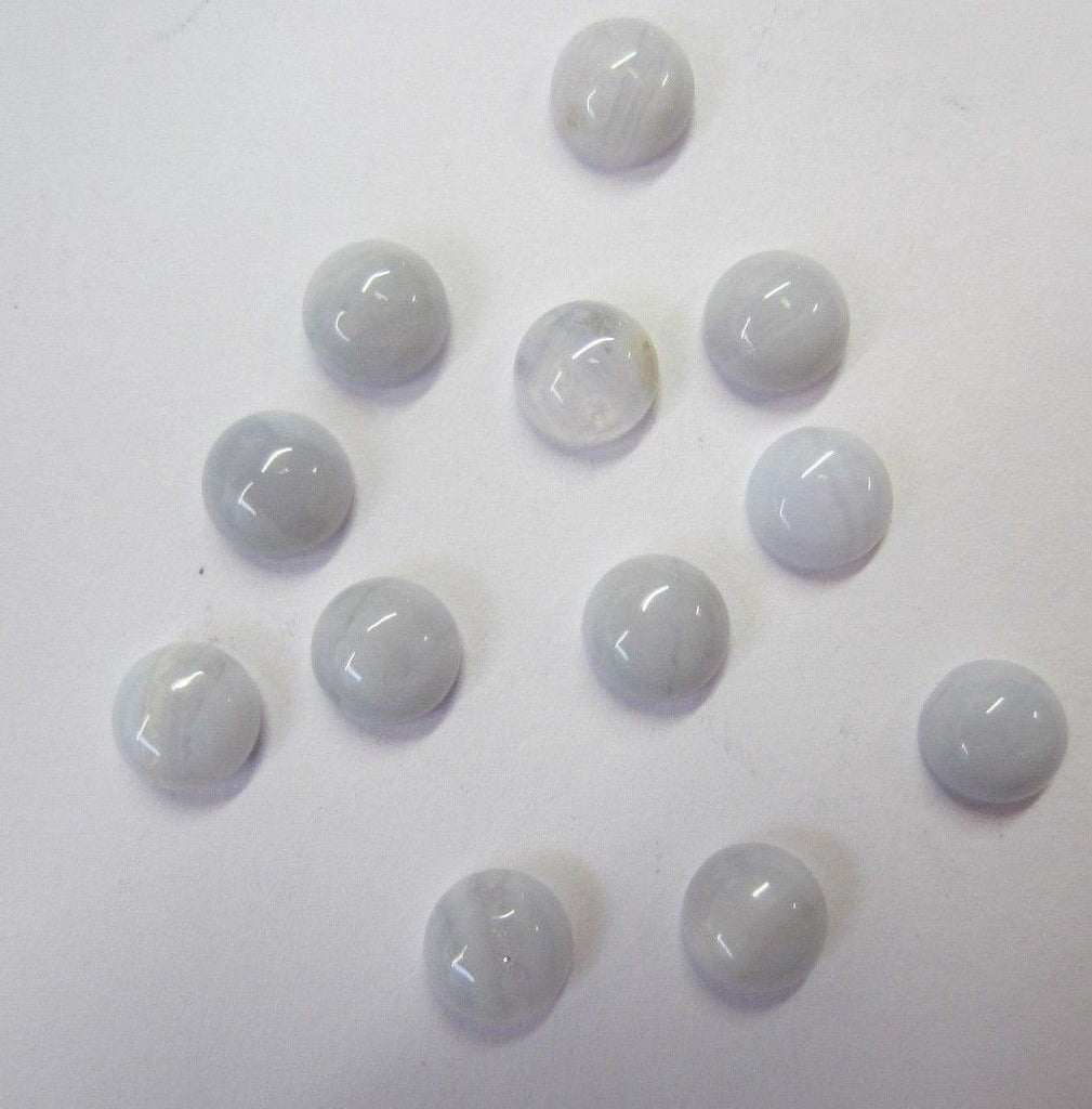 4pcs Blue Lace Agate Round Calibrated Cabochon 6mm 7mm 8mm 10mm Gemstones US SELLER