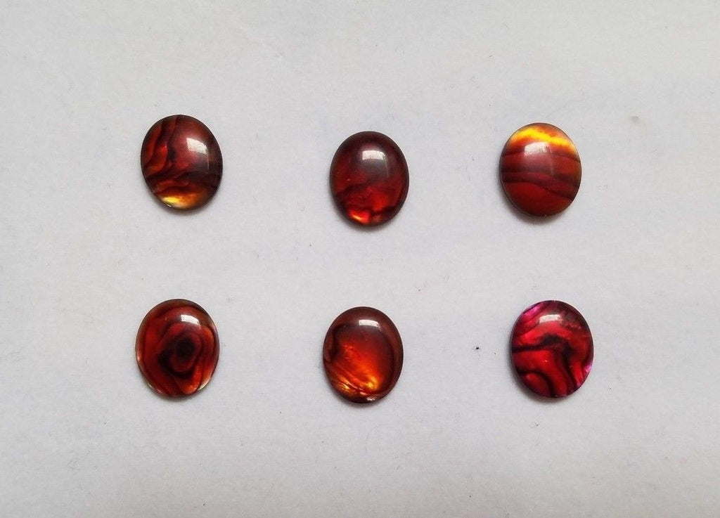 6 Paua Shell Red Oval Cabochon High Quality 12x16mm 15x20mm Gemstones US SELLER