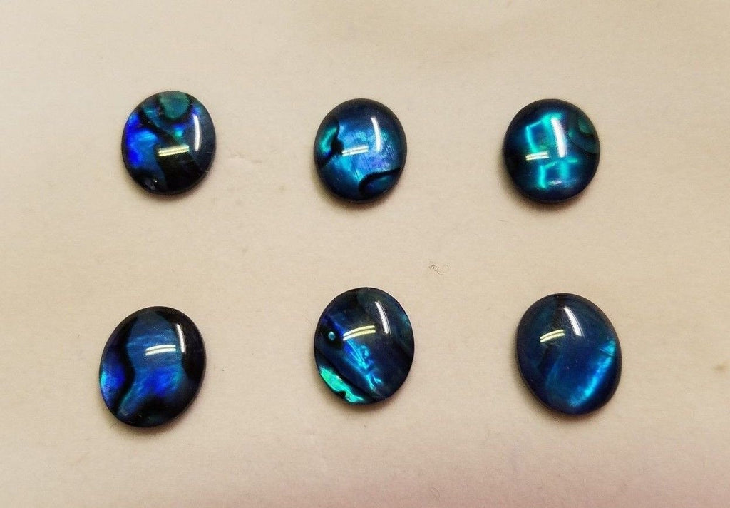 6 Paua Shell Blue Oval Cabochon High Quality 12x16mm 13x18mm 15x20mm Gemstones US SELLER
