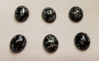 10pcs Natural Snowflake Obsidian Oval Cabochon 4x6, 5x7, 6x8, 7x9, 8x10 Jewelry Gemstones US SELLER