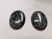 6pcs Natural Snowflake Obsidian Oval Cabochon High Quality 10x12 10x14 12x16 13x18mm Gemstones Jewelry