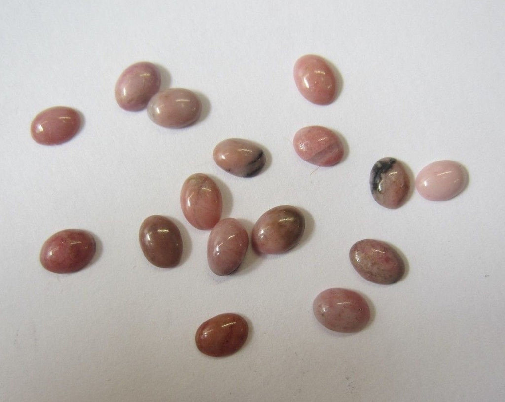 10pcs Rhodonite Calibrated Oval Cabochon  4x6mm 5x7mm 6x8mm 8x10mm Gemstones