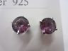 8mm Round Natural Amethyst Gemstones in Solid 925 Sterling Silver Earrings FREE Red Velvet Box