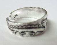 Solid925 Sterling Silver Adjustable Toe Ring Chinese Dragon Oxidized Jewelry